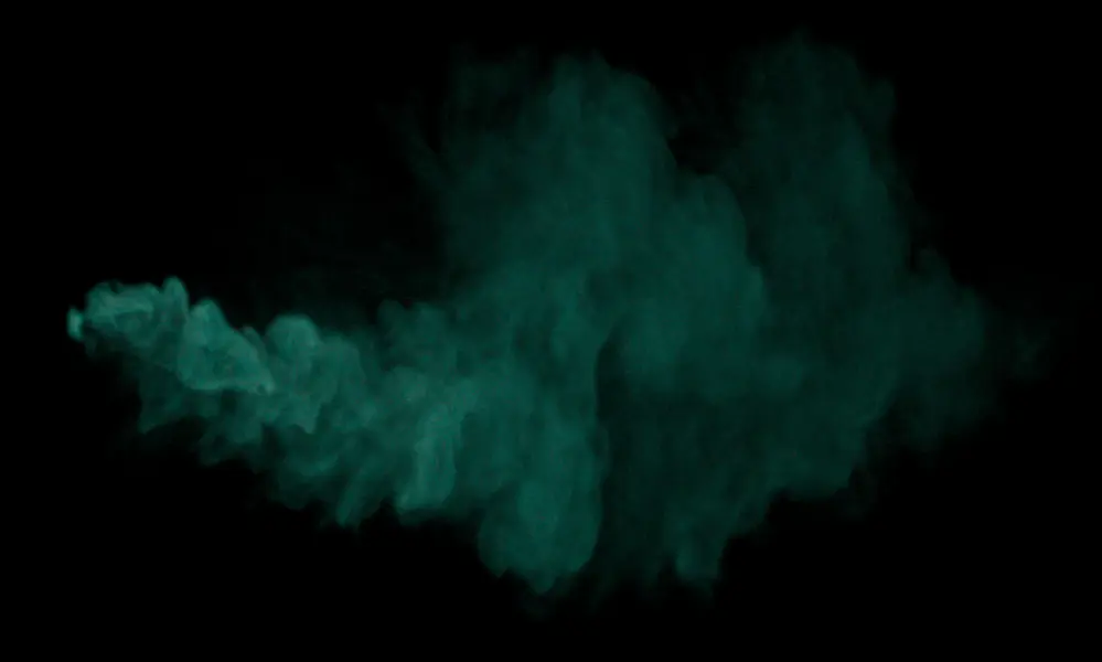 Rendering of a spectrally and spatially varying plume of smoke.